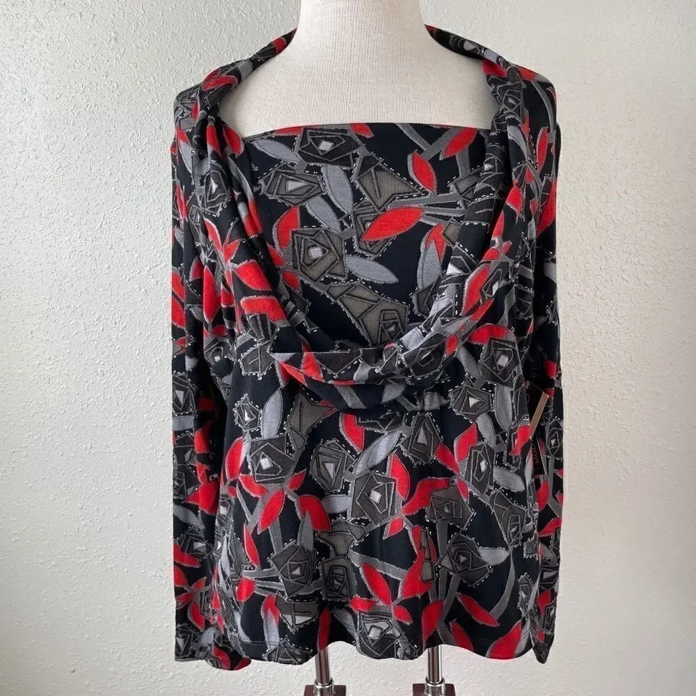 NWT Multiples Long Sleeve Blouse Top Size Petite L